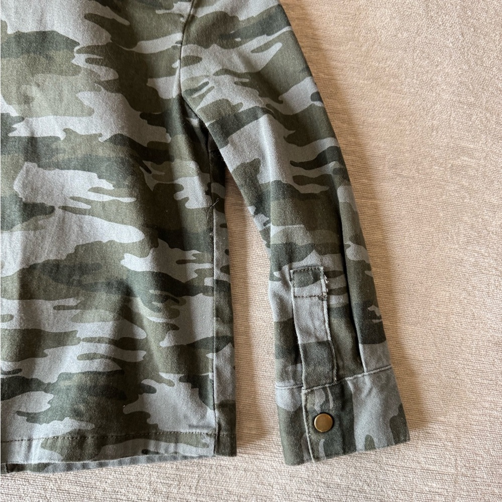French Toast Kids Boys Camo Jacket Size 5 Army Green Button Military Style Coat - Picture 7 of 9